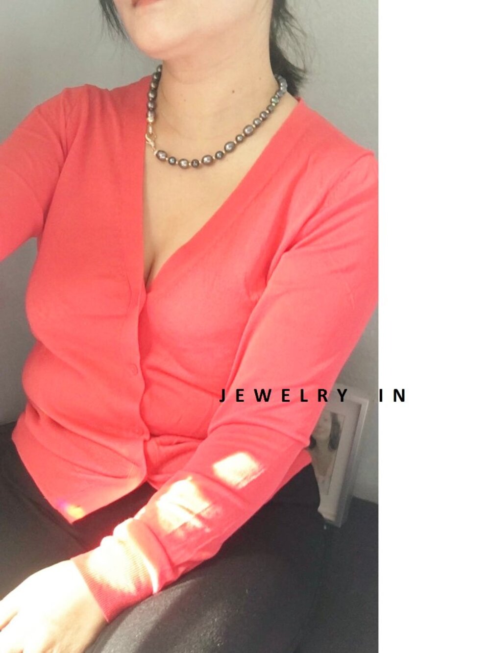 New tahitian black pearl with 14K gold over sterling silver hand woven necklace